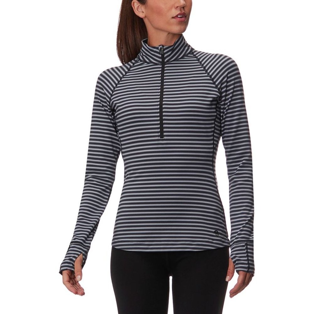 Mountain Hardwear Butterlicious Purple Stripe Half Zip Base Layer Shirt …